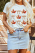 Autumn Leaf And Bow Grid Graphic Short Sleeve Tee